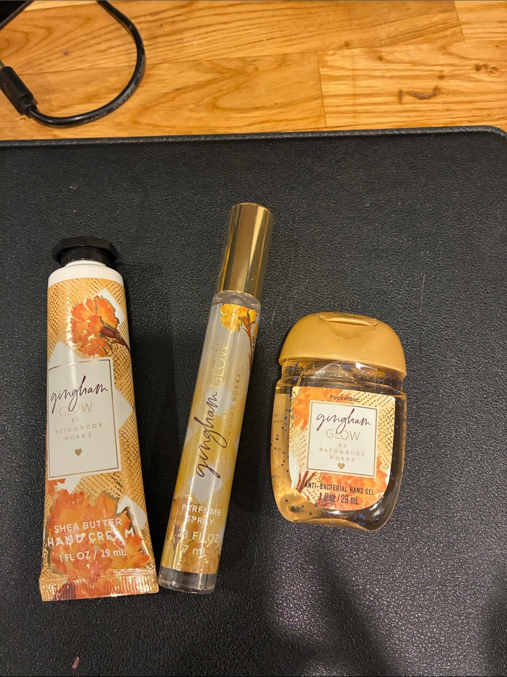 Bath & Body Works Gingham Glow Gold & Orange Trio